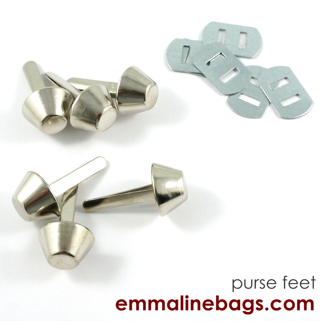 BUCKET Purse Feet: 9/16" (14 mm) (6 pack) - Nickel