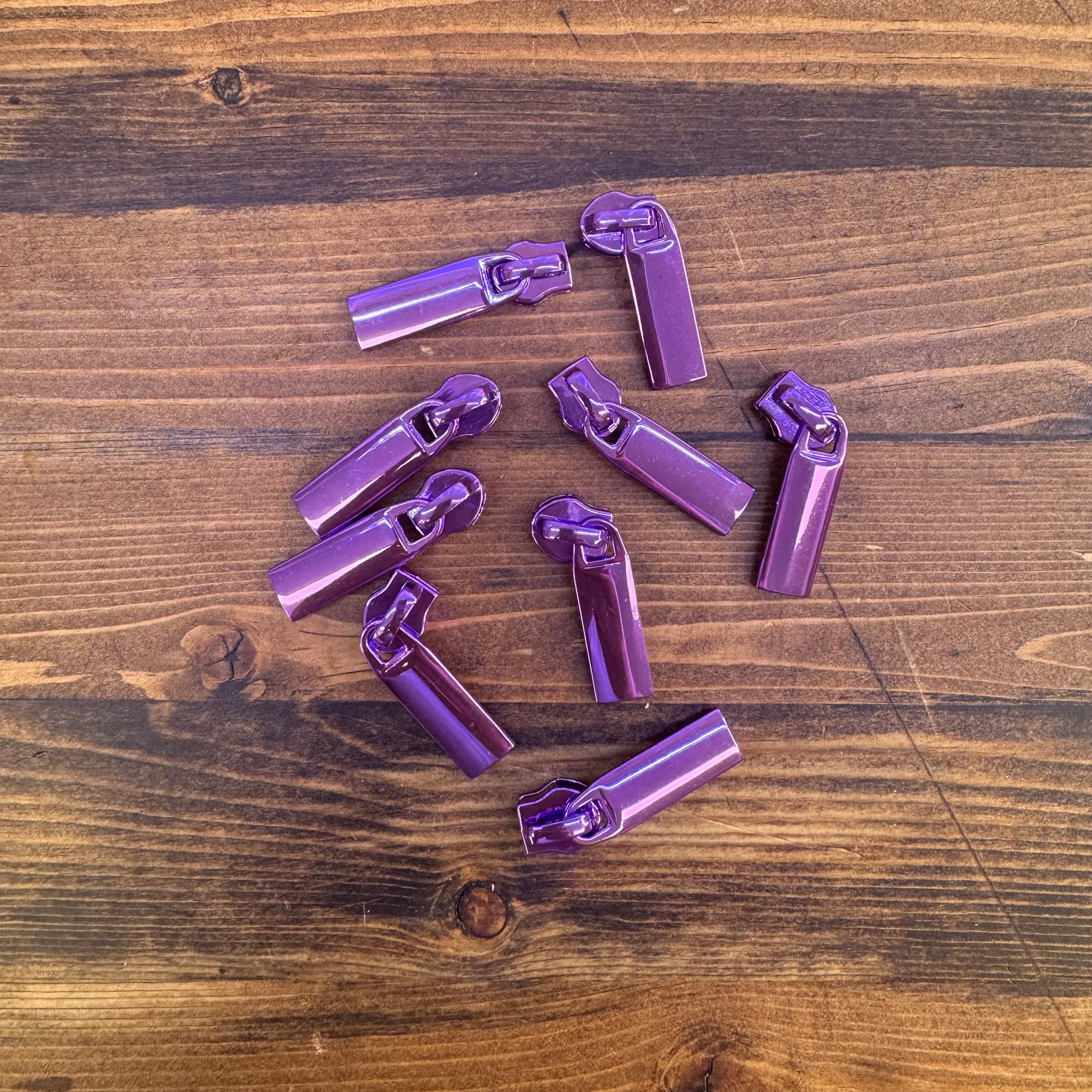 Rectangle Pull Zipper Pack - Lime Zipper Tape with Violet Teeth