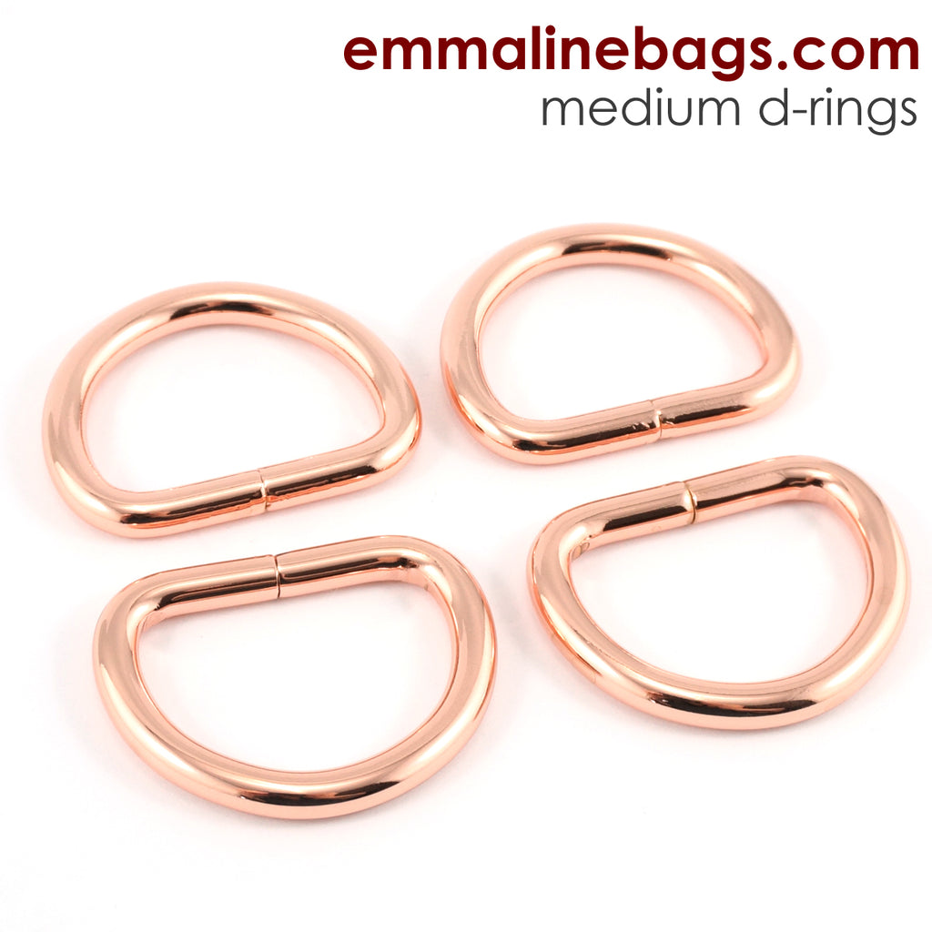 D-rings: 1"  Rose Gold - 4 Pack