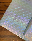 Iridescent Crosshatch Vinyl Magic Mint 18"x 53" - SOLD PER ROLL