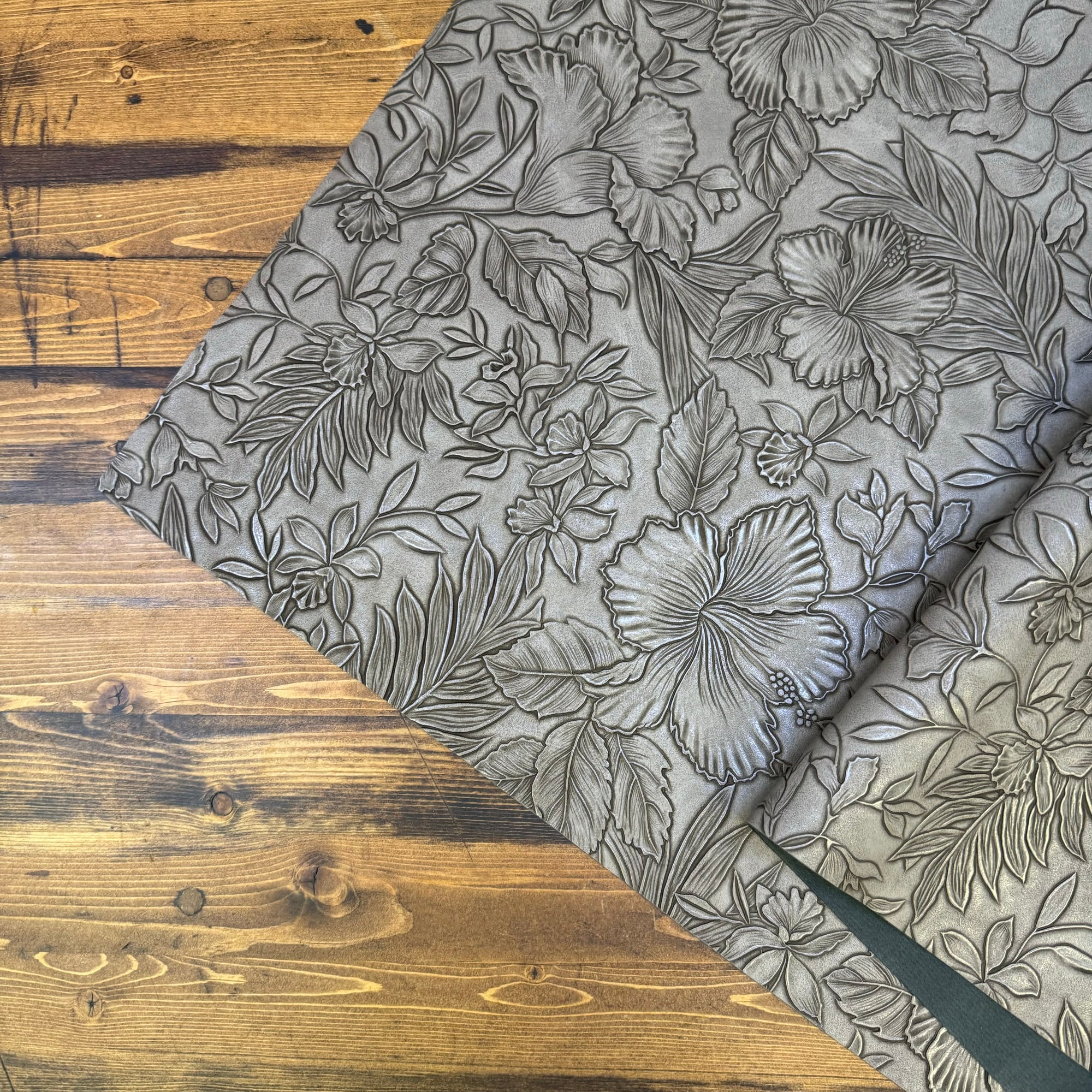 Vintage Embossed Floral Vinyl Dolphin 18"x 53" - SOLD PER ROLL