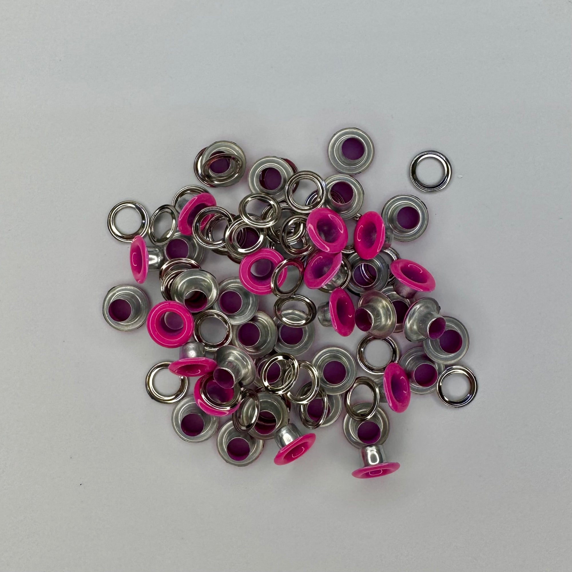 Hot Pink Metal Eyelets – 5 mm Round Garment Accessories - 40 pcs per Pack