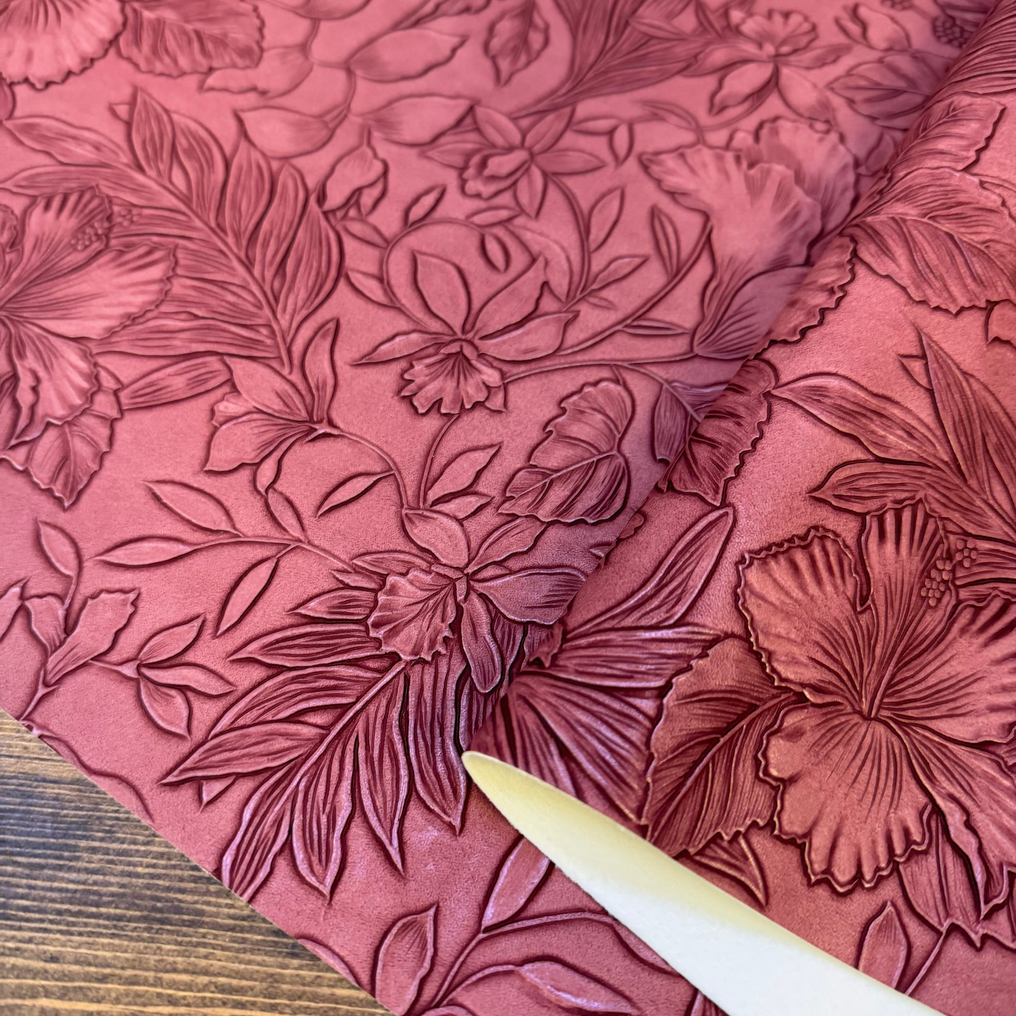 Vintage Embossed Floral Vinyl Purple Rose 18"x 53" - SOLD PER ROLL