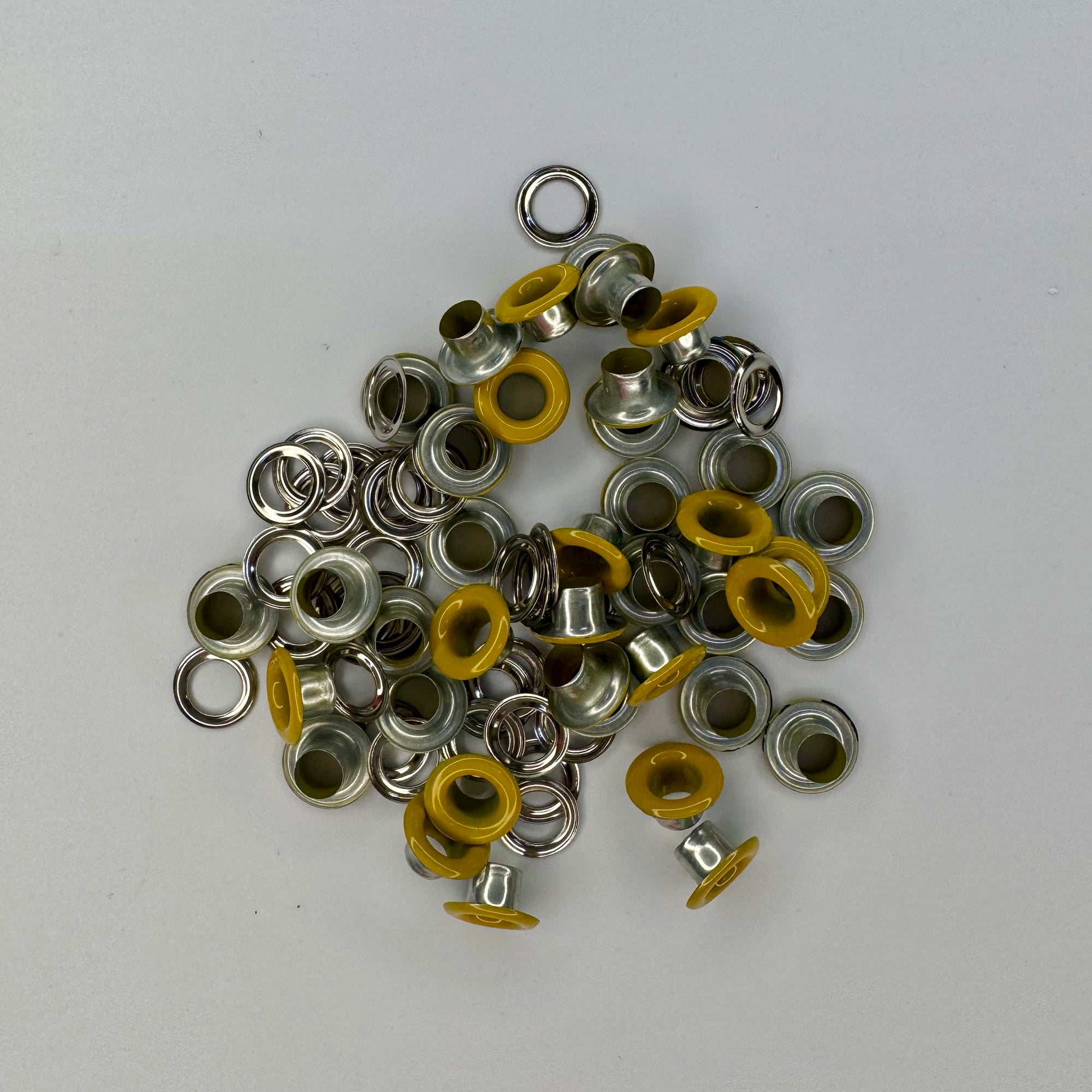 Yellow Metal Eyelets – 5 mm Round Garment Accessories - 40 pcs per Pack
