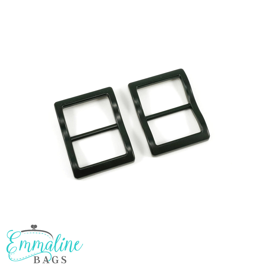 Wide Mouth Strap Sliders - (Extra Wide) For thicker straps (2 Pieces) - 1" (25mm) Matte Black