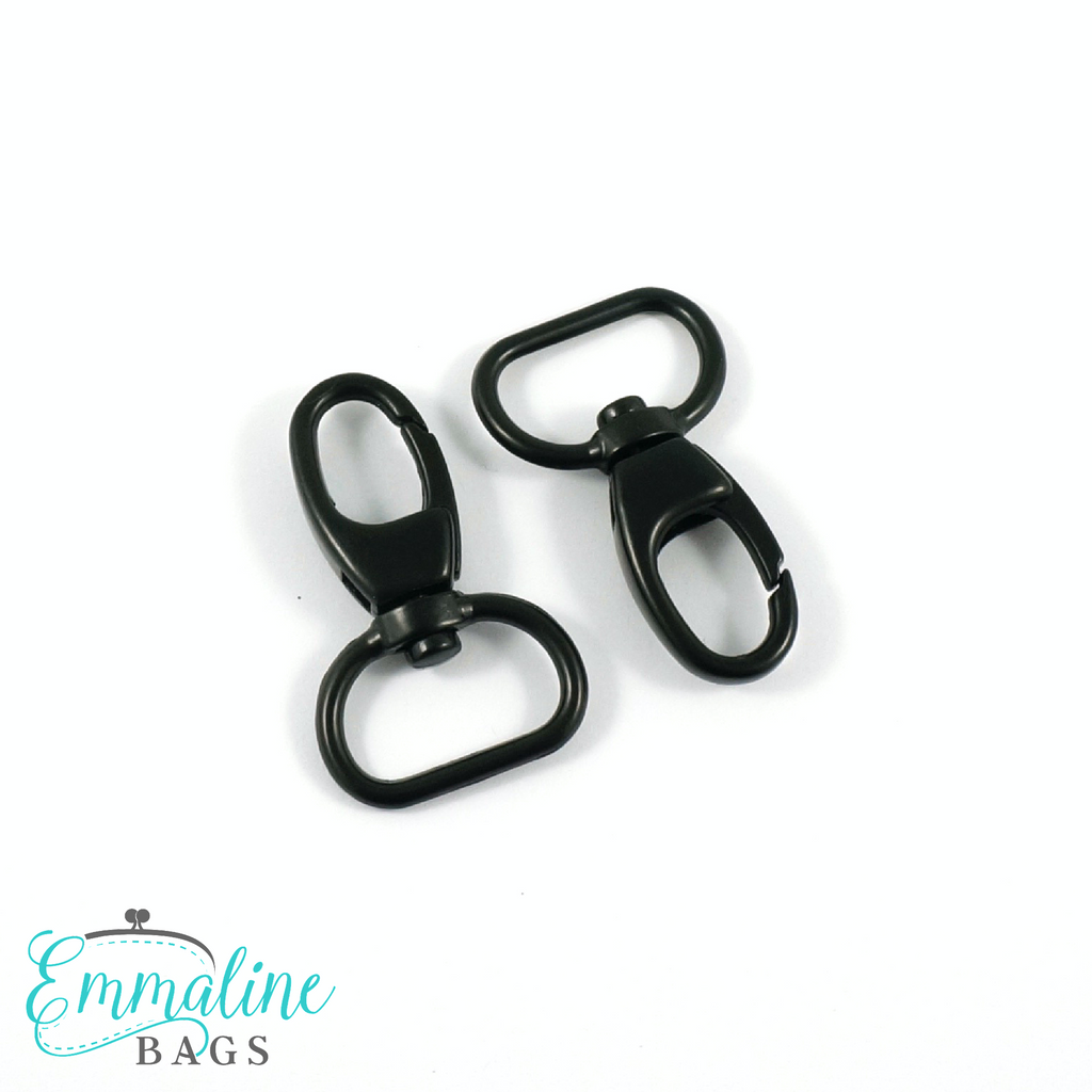 Swivel Snap Hook 1" (25 mm) in Matte Black (2 Pack)