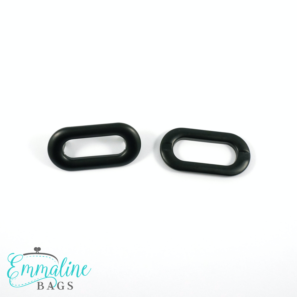 Grommets: Oblong (4 pack) Matte Black