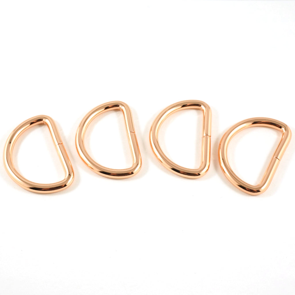 D-rings: 3/4" Thin Rose Gold/Copper - 4 Pack