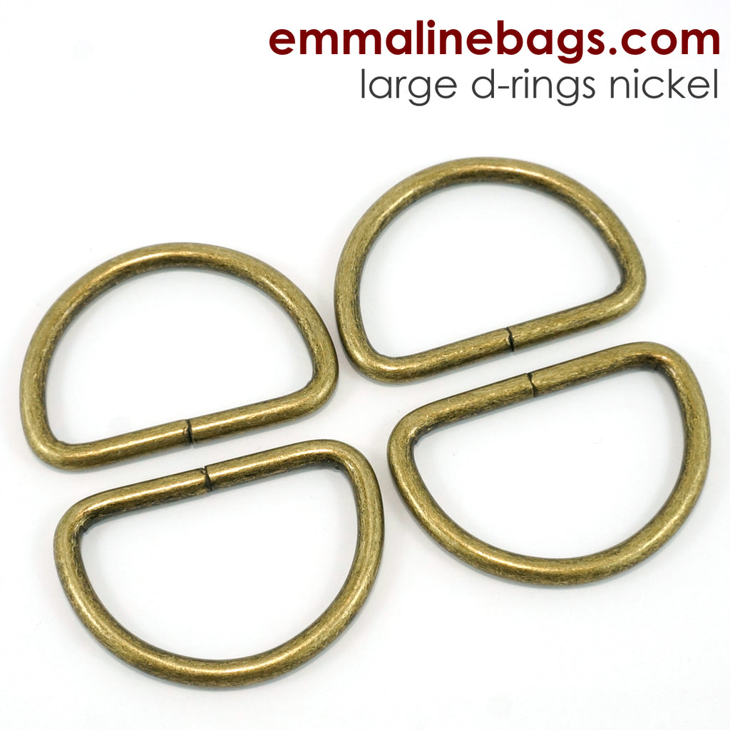 D-rings: 1 1/2"  Antique Brass - 4 Pack