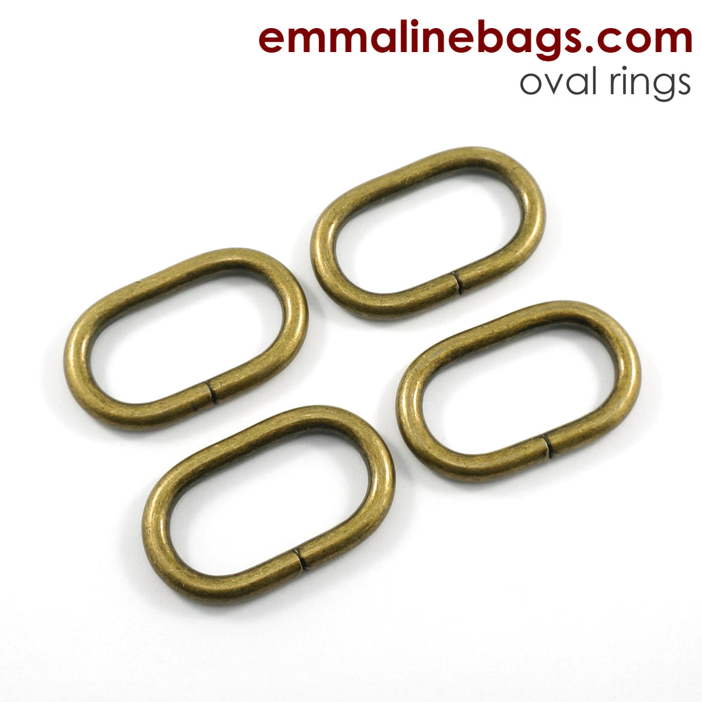 Oval O-Rings: 1 -1/4" Antique Brass - 4 Pack