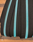 Donut Pull Zipper Pack - Black Zipper Tape with Crystal Blue Teeth