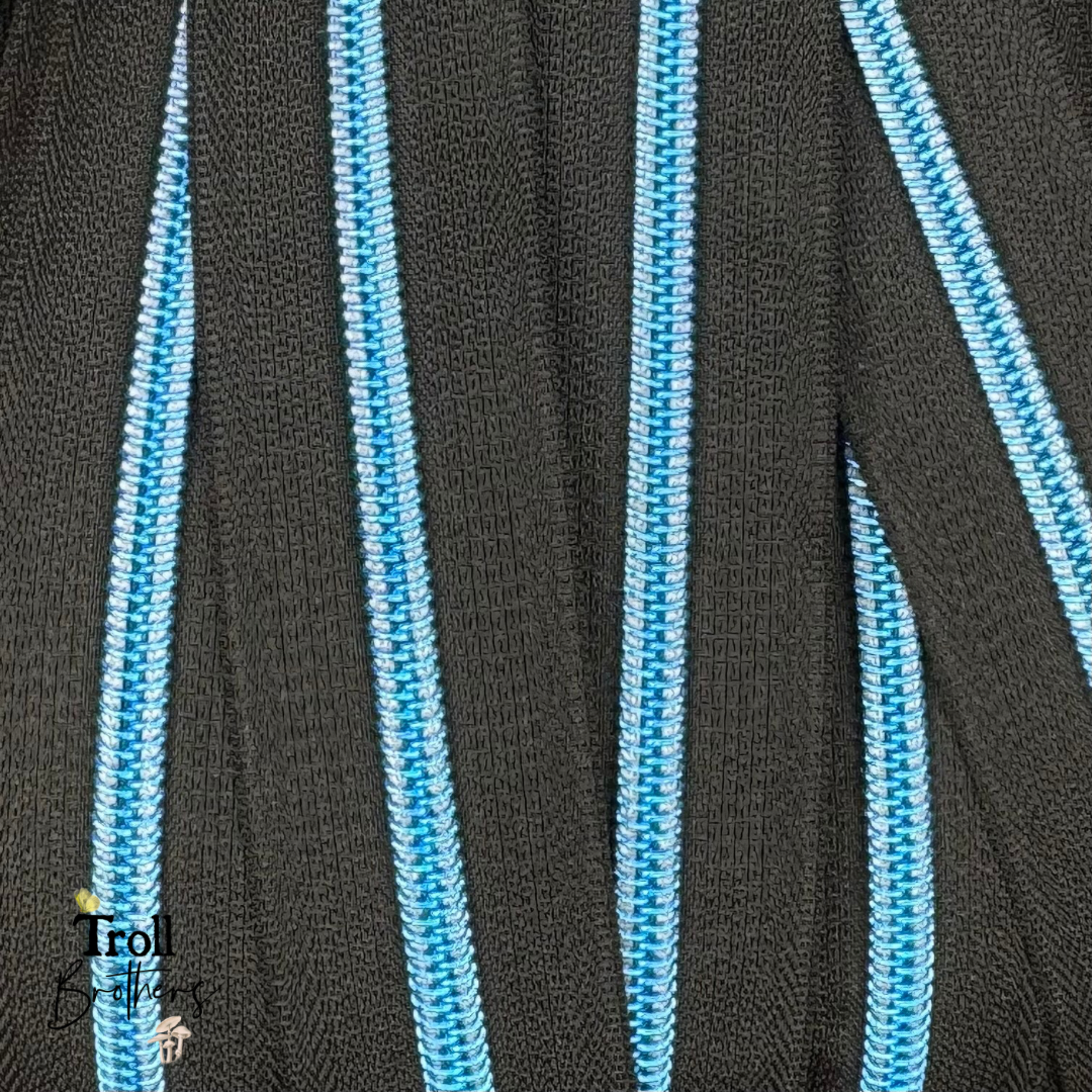Donut Pull Zipper Pack - Black Zipper Tape with Sapphire Blue Teeth