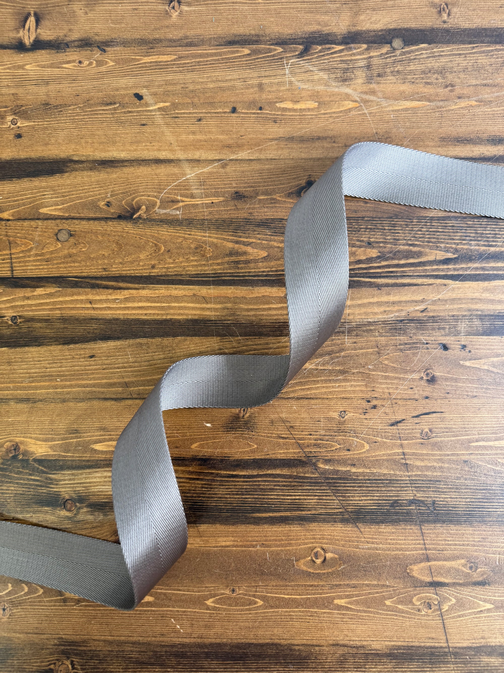 Herringbone Webbing 1 1/2" Warm Grey - PER QUARTER METRE