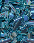 Rectangle Pull Zipper Pack - Black Zipper Tape with Crystal Blue Teeth