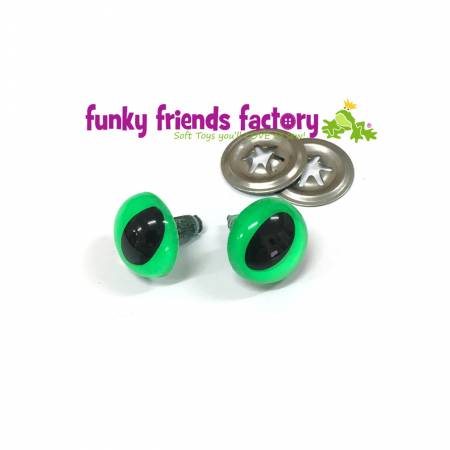 12mm Green Cat Toy Eye Buttons - 5 pairs