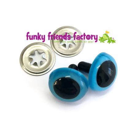 18mm Blue Crystal Toy Eye Buttons - 5 pairs