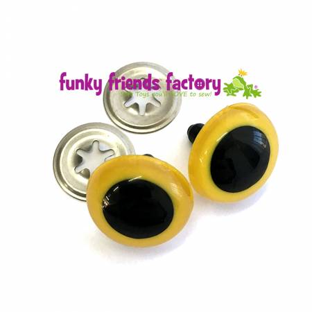 21mm Yellow Crystal Toy Eye Buttons - 5 pairs