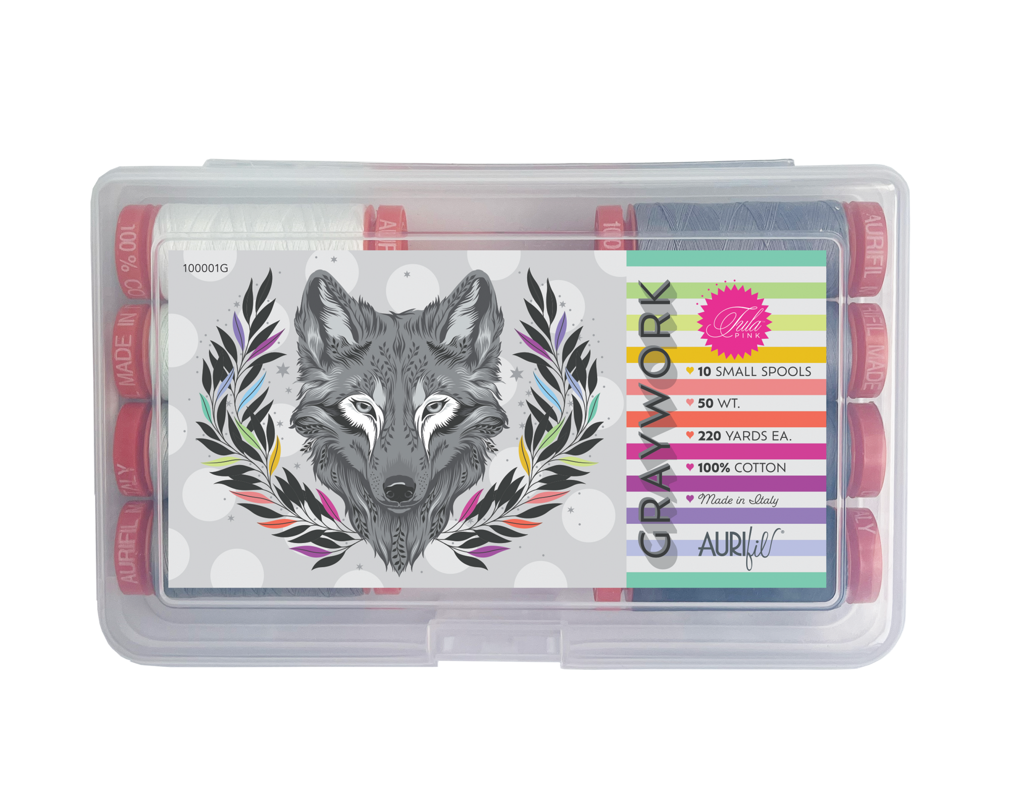 PRE ORDER NOVEMBER 2025 - Grayworks (10 Small Spools) by Tula Pink - Aurifil