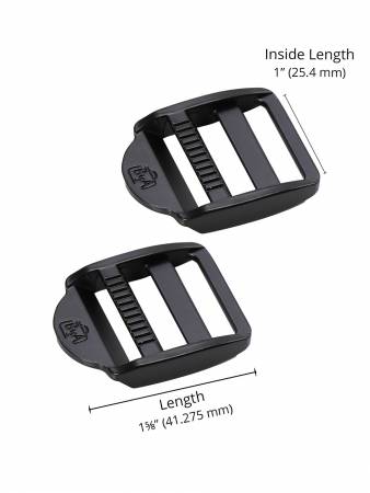 1in Strap Adjuster Black Metal - Set of Two