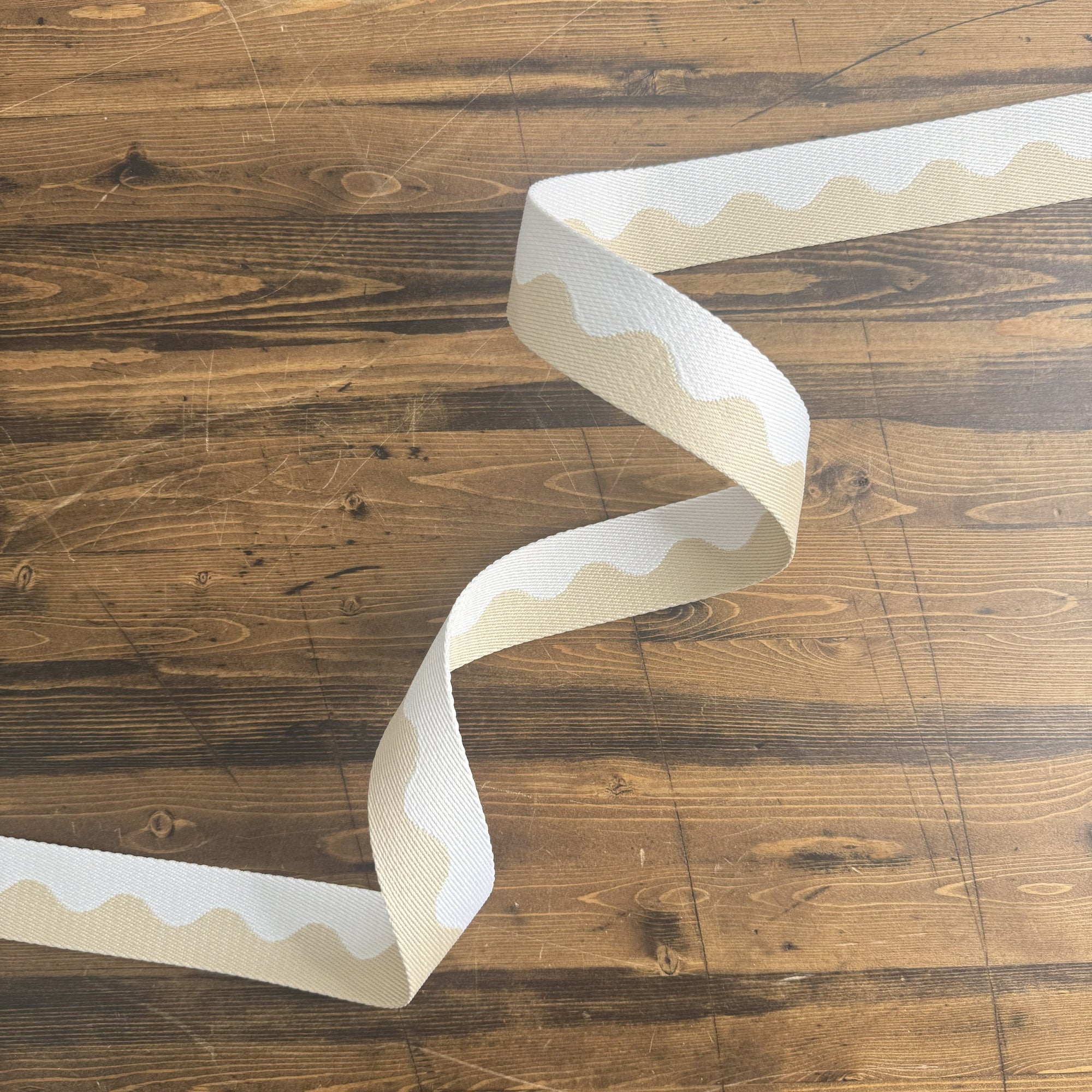 Wave Wonder Webbing 1 1/2" wide Ivory/Cream - PER QUARTER METRE