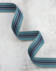 1- 1/2" Railroad Track Blues Webbing - PER QUARTER METRE