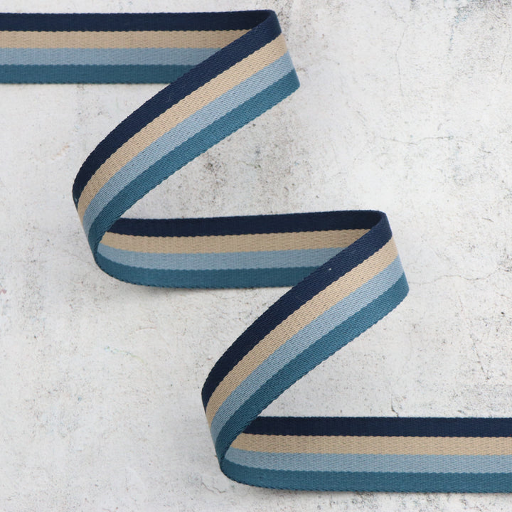 1- 1/2" Striped Coastal Webbing - PER QUARTER METRE