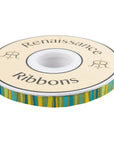 Green Fanciful Stripes - 3/8" - Odile Bailleoul - PER QUARTER METRE