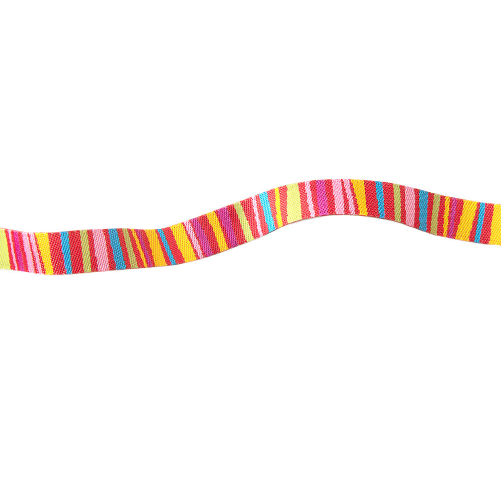 Red Fanciful Stripes - 3/8" - Odile Bailleoul - PER QUARTER METRE