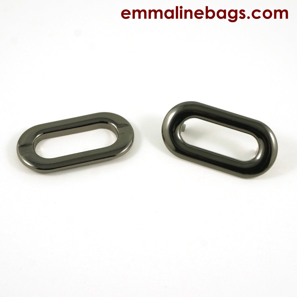 Grommets: Oblong (4 pack) Gunmetal