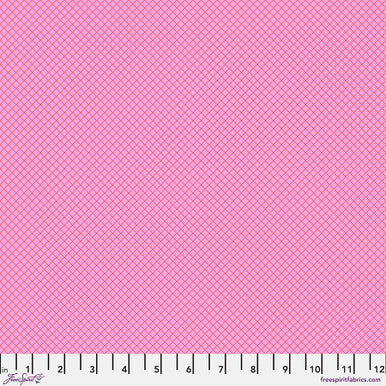 True Colors 2025 - On The Grid Bubblegum - Tula Pink -  PER QUARTER METRE / 10" CUT