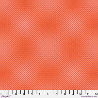 True Colors 2025 - On The Grid Salmon - Tula Pink -  PER QUARTER METRE / 10" CUT