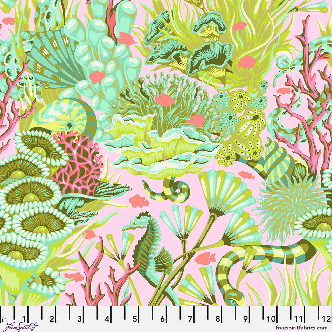 PRE ORDER APRIL 2026 - Floral Reef Reef What You Sew Coralline - Tula Pink -  PER QUARTER METRE / 10" CUT