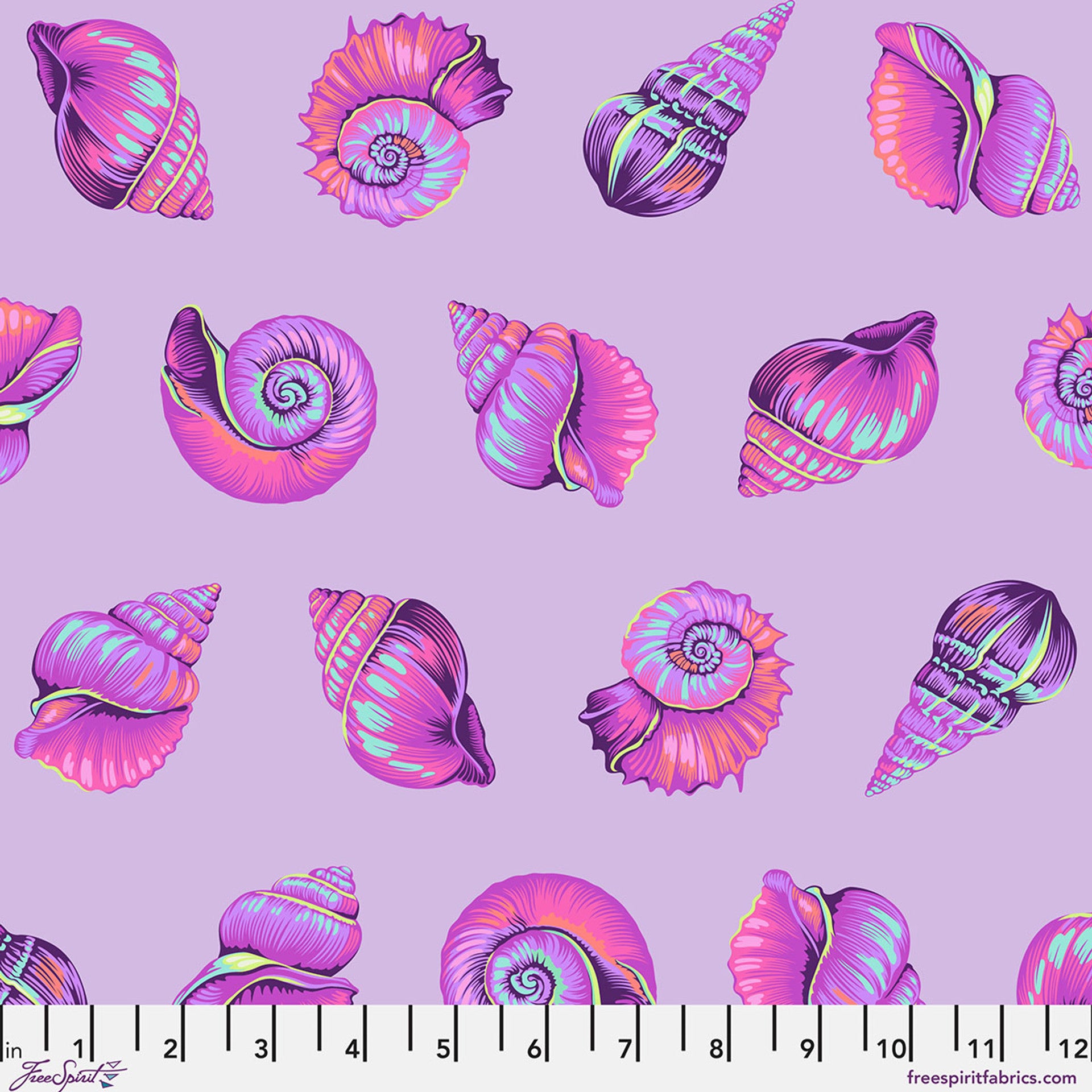 PRE ORDER APRIL 2026 - Floral Reef Lil Shelly Ultraviolet - Tula Pink -  PER QUARTER METRE / 10" CUT