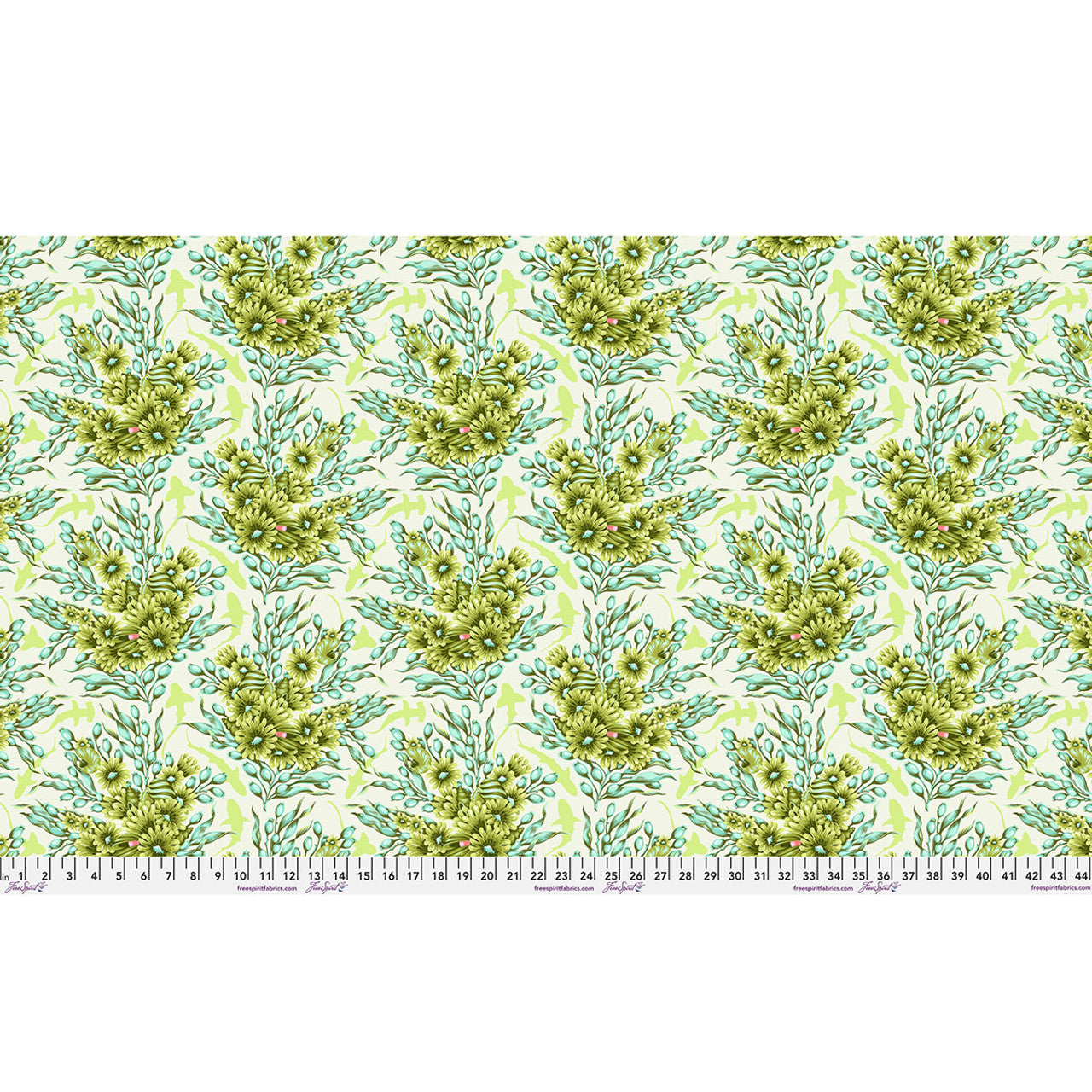 PRE ORDER APRIL 2026 - Floral Reef Shadow Sharks Seagrass - Tula Pink -  PER QUARTER METRE / 10" CUT