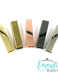 Rectangular Strap End Caps Nickel (1 1/2" wide) (4 Pack)
