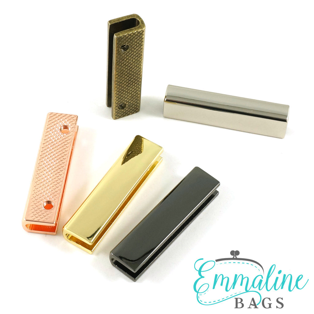 Rectangular Strap End Caps Antique Brass (1 1/2" wide) (4 Pack)