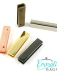 Rectangular Strap End Caps Rose Gold/Copper (1 1/2" wide) (4 Pack)