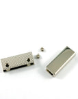 Rectangular Strap End Caps Nickel (1" wide) (4 Pack)