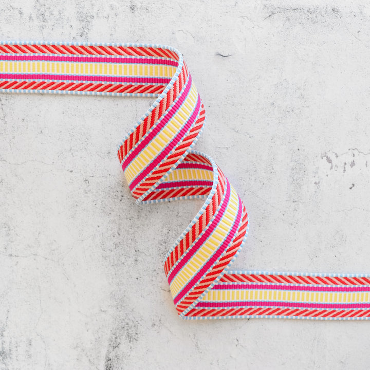 1- 1/2" Railroad Track Neon Webbing - PER QUARTER METRE