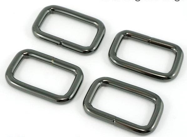 Rectangular Rings 1 1/4" (32 mm) x 1/2" (12 mm) x 3.75 mm Gunmetal - 4 Pack
