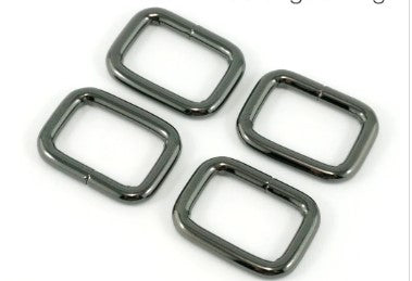 Rectangular Rings 1" (25 mm) x 5/8" (15 mm) x 3.75 mm Gunmetal - 4 Pack