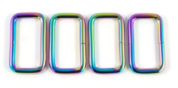 Rectangular Rings 1 1/2" (38 mm) x 1/2" (12 mm) x 3.75 mm Iridescent - 4 Pack