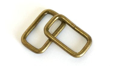 Rectangular Rings 1" (25 mm) x 5/8" (15 mm) x 3.75 mm Antique Brass - 4 Pack