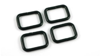 Rectangular Rings 1" (25 mm) x 5/8" (15 mm) x 3.75 mm Matte Black - 4 Pack