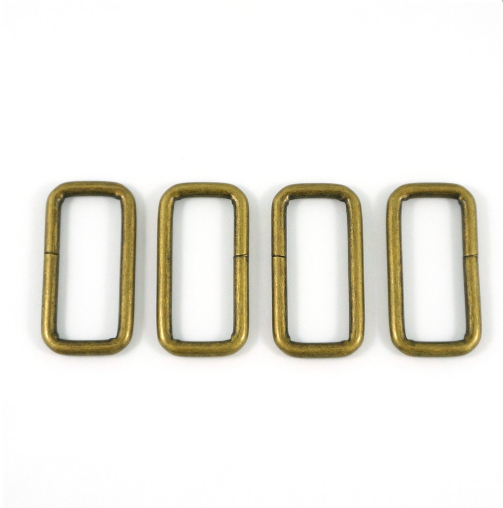 Rectangular Rings 1 1/4"  (32 mm) x 1/2" (12 mm) x 3.75 mm Antique Brass - 4 Pack