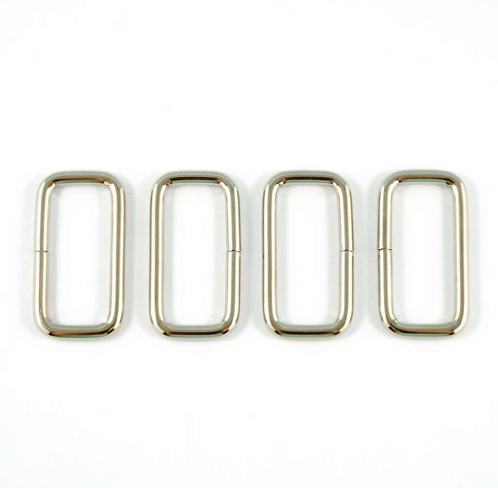 Rectangular Rings 1 1/4" (32 mm) x 1/2" (12 mm) x 3.75 mm Nickel - 4 Pack