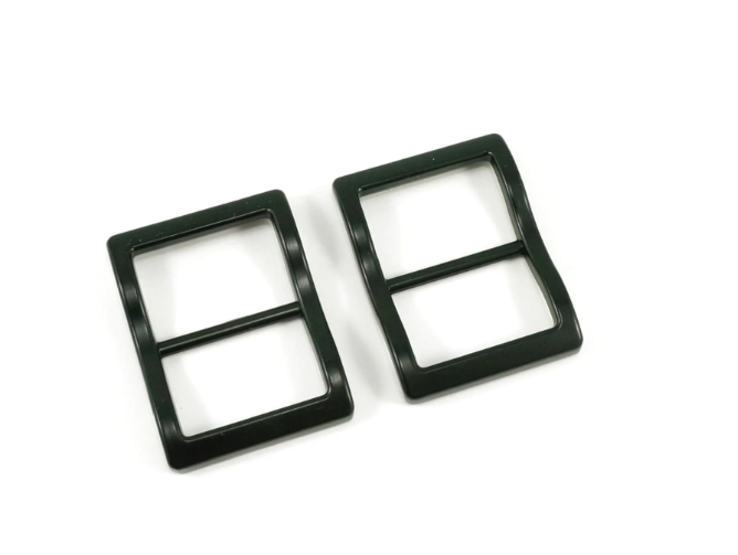 Wide Mouth Strap Sliders - (Extra Wide) For thicker straps (2 Pieces) - 3/4" (18mm) Matte Black