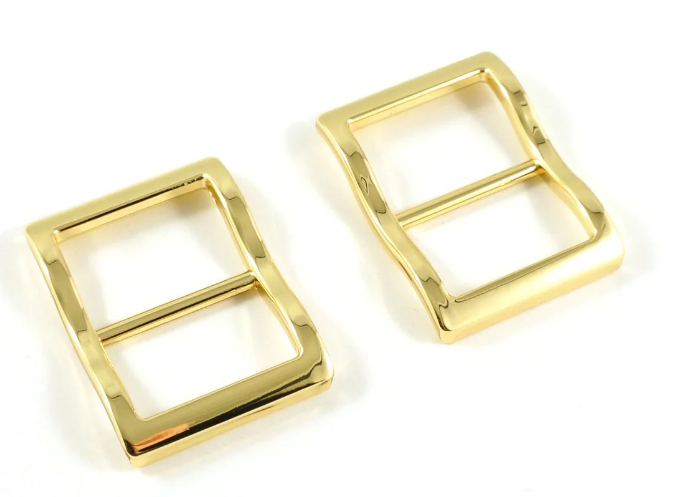 Wide Mouth Strap Sliders - (Extra Wide) For thicker straps (2 Pieces) - 3/4" (18mm) Gold