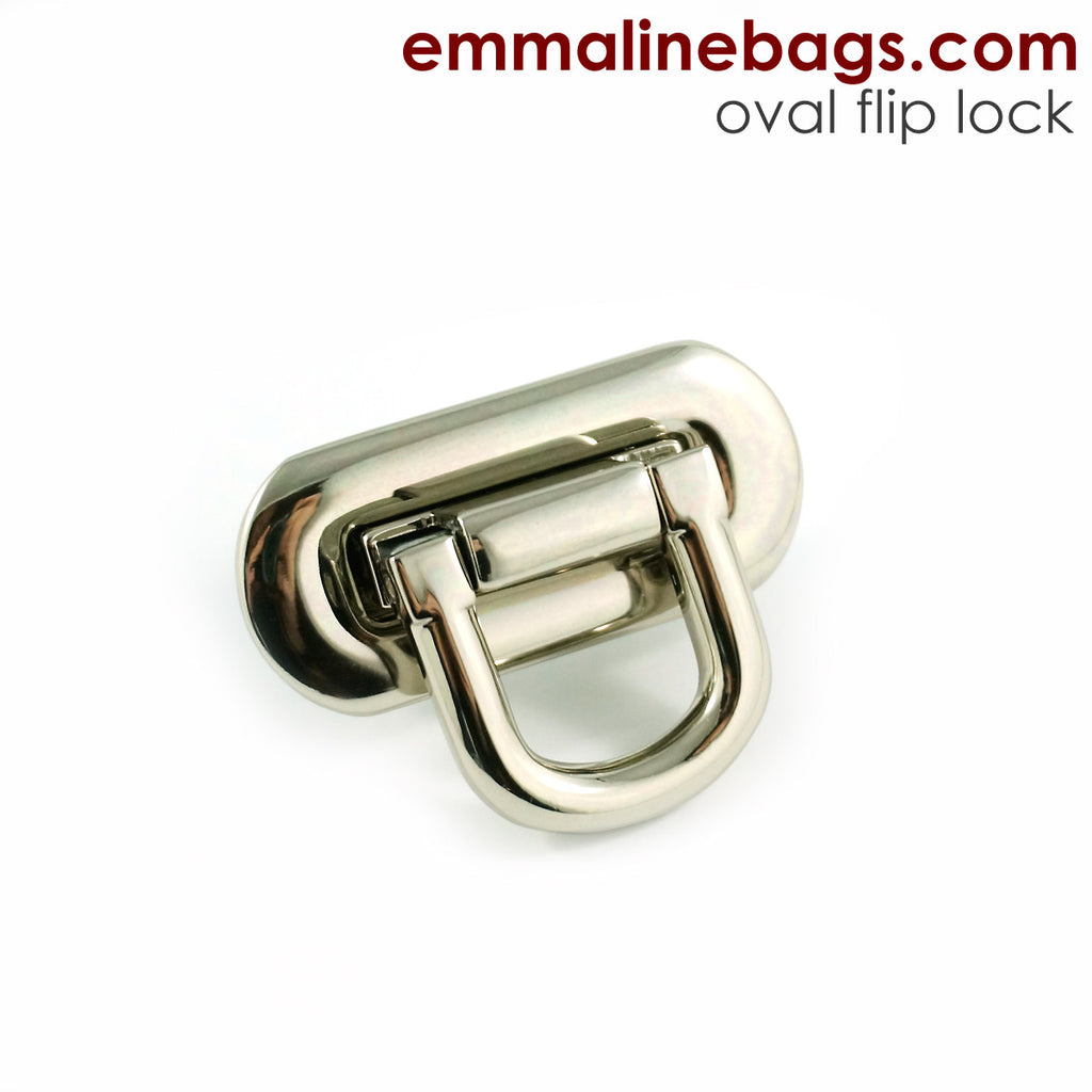 Oval Flip Lock Nickel