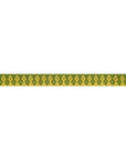 Wanderer Ribbon Burgundy on Green on Gold 3/8" - Tula Pink - PER QUARTER METRE